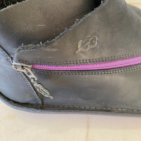 Loints of Holland Ankle Boot Black with Purple Zip Sz 40 - Picture 3 of 6